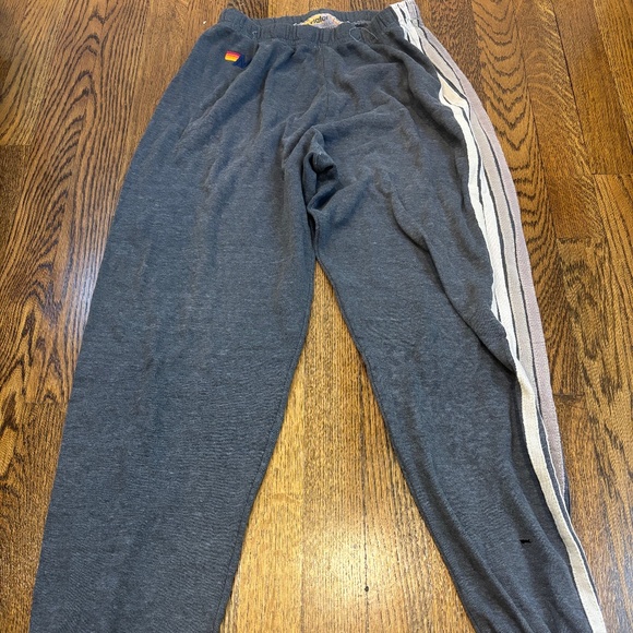 Aviator Nation 5 stripe sweatpants - charcoal Heathered - Picture 2 of 5